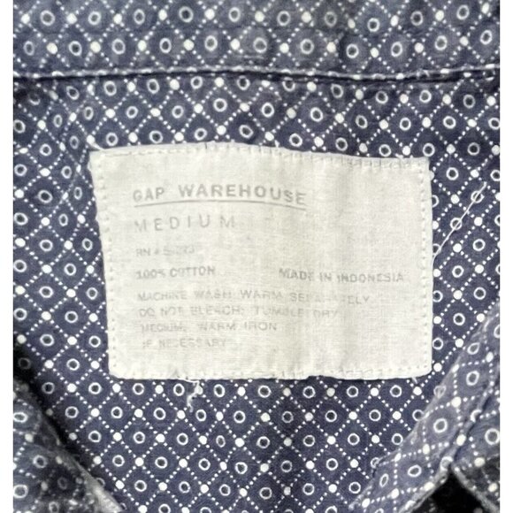 Gap Dress Shirt Mens Size M Blue Button Up Long Sleeve Pocket Collar - Picture 3 of 3